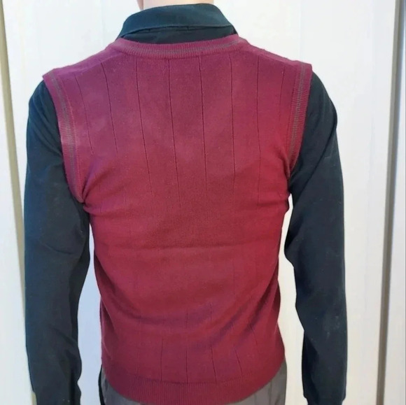 Giovanni Valentino Italy Mens Burgundy Vest Size Medium - Picture 13 of 13